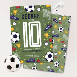 Boys Modern Sports Soccer Kids Birthday Einladung