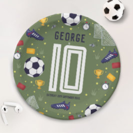 Boys Modern Sports Soccer Kids Birthday Pappteller