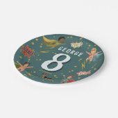 Boys Moderner Cooler Superhero Kindergeburtstag Pappteller (Schrägansicht)