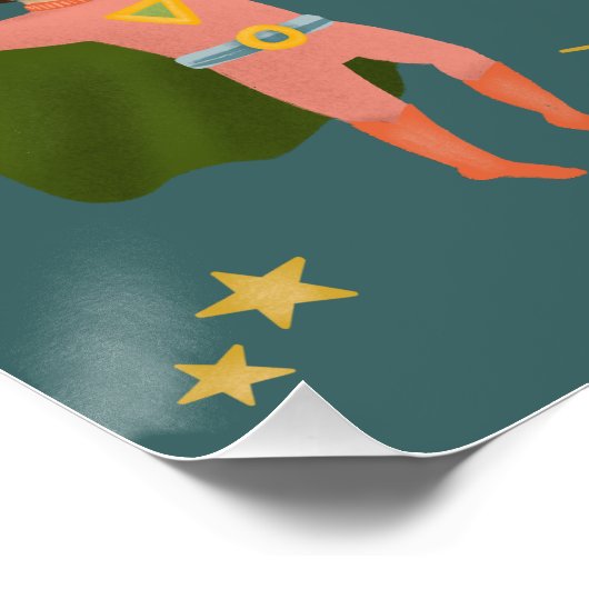 Boys Moderner Superheld-Kindergeburtstag Begrüßung Poster (Ecke)