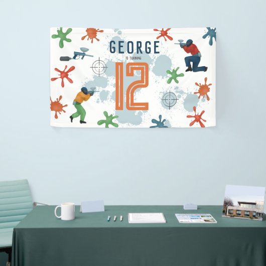 Boys Modernes Paintball Party Sports Kindergeburts Banner (Messeveranstaltung)