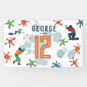 Boys Modernes Paintball Party Sports Kindergeburts Banner (Horizontal)