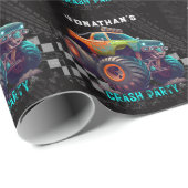 Boys Monster Truck Kundgebung Geburtstagsparty Geschenkpapier (Rolleneckpunkt)