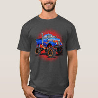 Boys Monster Truck mit Flammen blau roter Grafik