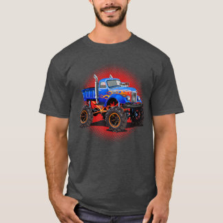 Boys Monster Truck mit Flammen blau roter Grafik T-Shirt