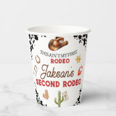 Boys My Second Rodeo Cowboy 2. Geburtstag Pappbecher (Rückseite)