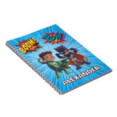 Boys Name Superhero Notebook Personalised Kids Notizblock (Rechte Seite)