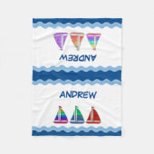 Boys Nautic Monogram Fleece Blanket (Vorderseite)