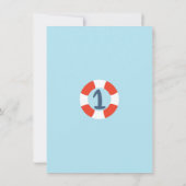 Boys Nautical 1. Geburtstag Einladung (Rückseite)