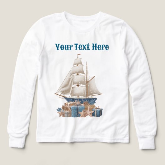 "Boys Nautical Christmas T - Shirt - Feiertag (Design Vorderseite)