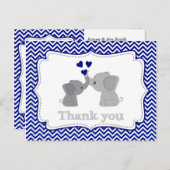 Boys NAVY Blue Elephant DANK DANKEN Sie Postkarten (Vorne/Hinten)