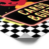 Boys Neon Galaxy Space Alien Cards Gifts Sign Poster (Ecke)