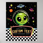 Boys NeonGalaxy Custom Space Alien Sign Poster (Vorne)