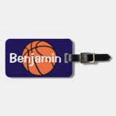 Boys Niedlich Blue Basketball Sport Kinder Gepäckanhänger (Vorderseite horizontal)