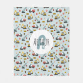 Boys Niedlich Blue Builder Konstruktionsmuster Fleecedecke (Vorderseite)