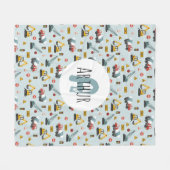 Boys Niedlich Blue Builder Konstruktionsmuster Fleecedecke (Vorderseite (Horizontal))