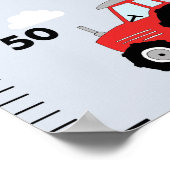 Boys Niedlich Blue Car Traktor Transport Chart Poster (Ecke)