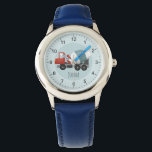 Boys Niedlich Blue Construction Concrete Mixer Kid Armbanduhr<br><div class="desc">Diese niedliche und moderne Kinderuhr ist mit einem Mixer aus blauem und rotem Beton ausgestattet und bietet einen Platz,  um den Namen Ihres Jungen hinzuzufügen. Ideal für jeden kleinen,  der davon träumt,  Baumeister zu sein! Mit klaren Zahlen ist das großartig für die erste Armbanduhr eines Kindes.</div>