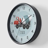 Boys Niedlich Blue Construction Concrete Mixer Kid Uhr (Winkel)