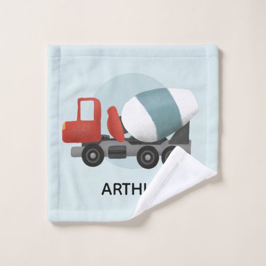 Boys Niedlich Blue Digger Konstruktionsmuster Kind Badhandtuch Set (Waschlappen)