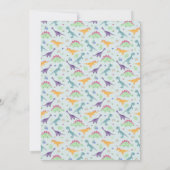 Boys Niedlich Blue Dinosaur Jungle Baby Dusche Dankeskarte (Rückseite)