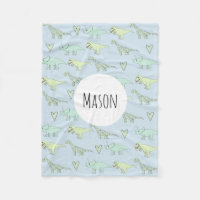 Boys Niedlich Blue Dinosaur Muster & Name Kids