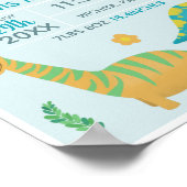 Boys Niedlich Blue Dinosaurier Birth Stats Baby Ki Poster (Ecke)