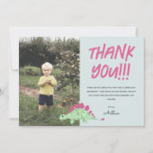 Boys Niedlich Blue Dinosaurier Jungle Kindergeburt Dankeskarte (Vorderseite)