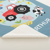 Boys Niedlich Blue Farm Animals Traktor & Name Kin Sherpadecke (3/4)