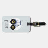 Boys Niedlich Blue Farm Traktor Cartoon und Name K Gepäckanhänger (Vorderseite horizontal)