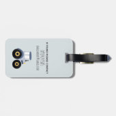 Boys Niedlich Blue Farm Traktor Cartoon und Name K Gepäckanhänger (Rückseite horizontal)