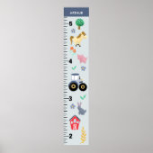 Boys Niedlich Blue Farm Traktor Growth Chart Poster (Vorne)