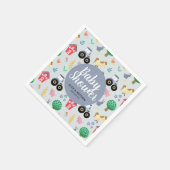 Boys Niedlich Blue Farm Traktor Muster Baby Dusche Serviette (Ecke)
