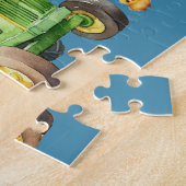 Boys Niedlich Blue Farm Traktor und Name Kids Puzzle (Seite)