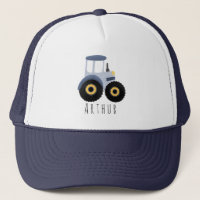 Boys Niedlich Blue Farm Traktor und Name Kids