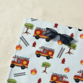 Boys Niedlich Blue Fireman Truck Muster Kinder Strandtuch (Beispiel)