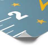 Boys Niedlich Blue Gaming Growth Chart Poster (Ecke)