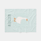 Boys Niedlich Blue Gingham Gänse Farm Kinder Fleecedecke (Vorderseite (Horizontal))