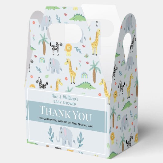 Boys Niedlich Blue Jungle Safari Elephant Baby Dus Geschenkschachtel (Geöffnet)