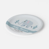 Boys Niedlich Blue Jungle Safari Elephant Baby Dus Pappteller (Schrägansicht)