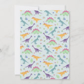 Boys Niedlich Blue Jungle T-Rex Dinosaur Geburtsta Einladung (Rückseite)