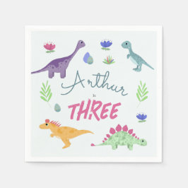 Boys Niedlich Blue Jungle T-Rex Dinosaur Geburtsta Serviette