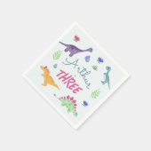 Boys Niedlich Blue Jungle T-Rex Dinosaur Geburtsta Serviette (Ecke)