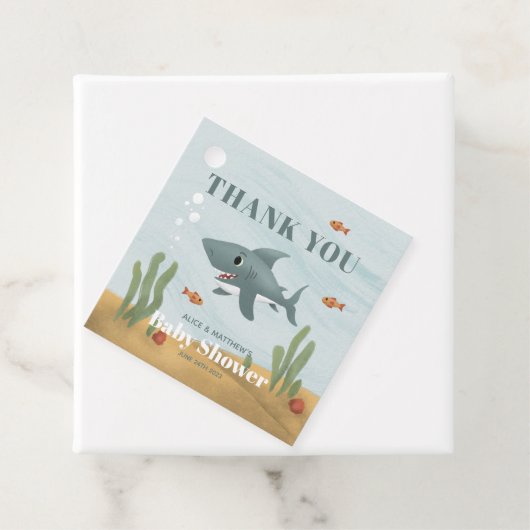 Boys Niedlich Blue Ocean Sea Shark Baby Dusche Geschenkanhänger (Beispiel)