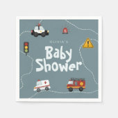 Boys Niedlich Blue Police Baby Dusche Serviette (Vorderseite)