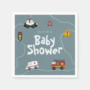 Boys Niedlich Blue Police Baby Dusche Serviette