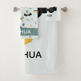 Boys Niedlich Blue Police Car Muster Kinder Badhandtuch Set