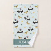 Boys Niedlich Blue Police Car Muster Kinder Badhandtuch Set (Handtuch)