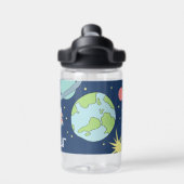 Boys Niedlich Blue Rocket Ship Space Kids School Trinkflasche (Rückseite)