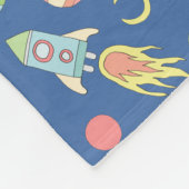 Boys Niedlich Blue Rocket Ship Space Muster und Na Fleecedecke (Ecke)
